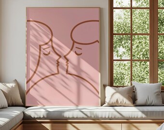 Couples Line Art Print Set | Romantic Minimalist Wall Art (Digital Download)