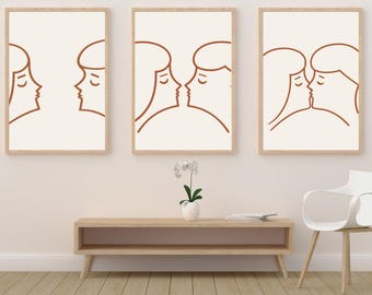 Italian Couple Line Art Print – Romantic Minimalist Wall Décor (Digital Download)