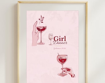 Paquete de impresiones para la cena de Galentine de chicas, decoración para fiesta de vino (descarga digital)