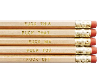 Crayon de drôle ensemble, ensemble de malédiction de crayon, F * CK au crayon, crayon Mature ensemble, Cuss crayons, vous jure, crayons, crayons, estampillé crayons, chaud une feuille