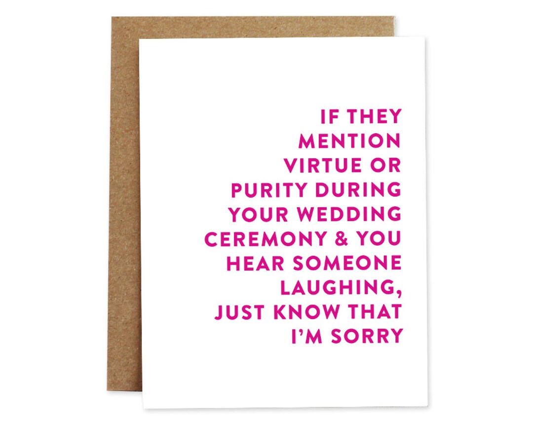 Funny Wedding Card Funny Wedding Gift Wedding Shower Card Etsy