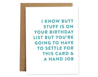 Butt Birthday Card | Etsy