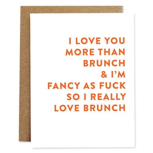 Funny Love Card, Funny Romance Card, Card for Him, Card for Boyfriend, Card for Husband, Humour Card, Card for Friend, Brunch Card