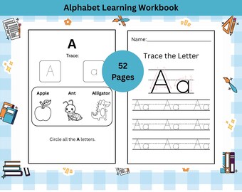 Alphabet Tracing Worksheets – ABC Letter Practice Printable PDF (52 Pages)