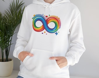 Rainbow Infinity Symbol Hoodie | Cute Cozy Rainbow Infinity Sweatshirt