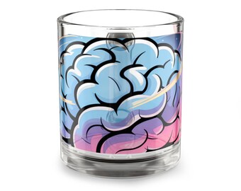 Kleurrijke mok krachtige hersenen | Glazen mok 10oz