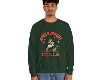 Sweatshirt ADHD Burnout Social Club | Afbeelding madeliefje personage
