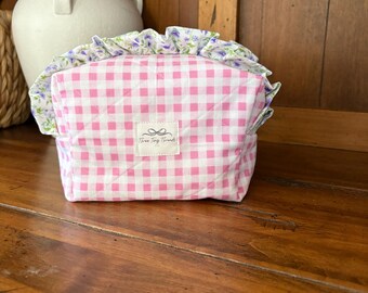 Gewatteerde make-uptas met ruches | Boxy make-uptas