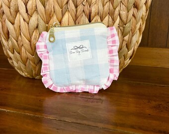 Airpod-houder sleutelhanger | Gewatteerd zakje | Etui met rits en ruches | Sieraden | Girly