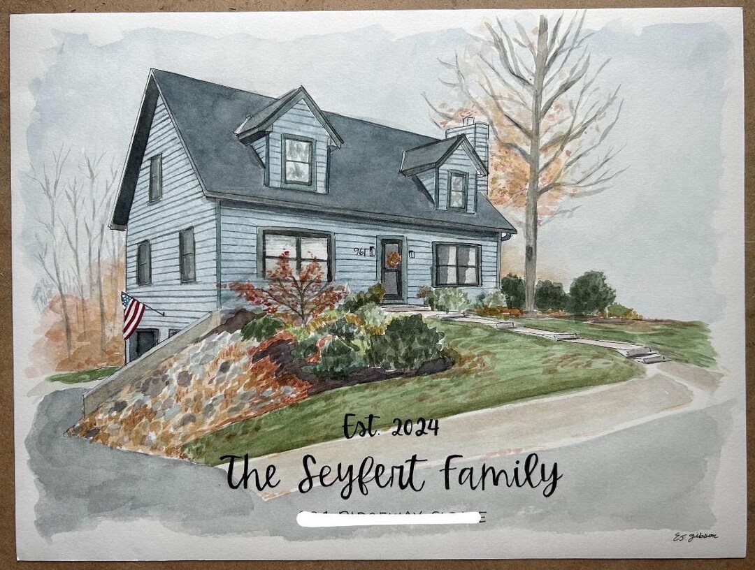 Hand Painted Custom Watercolor House/building Portrait - Etsy