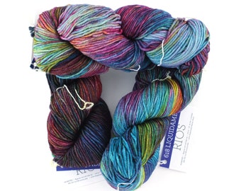 Malabrigo Rios in color Liquidambar, Merino Wool Worsted Weight Superwash Knitting Yarn, rust, deep orange, #618