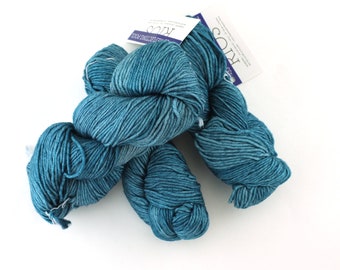 Malabrigo Rios in color Reflecting Pool, Merino Wool Worsted Weight Superwash Knitting Yarn, light indigo blue, #133