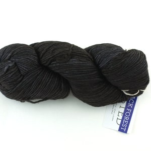 Malabrigo Worsted in color Black Forest, 179, Merino Wool Aran Weight Knitting Yarn, off-black image 1