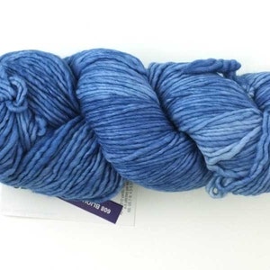 Malabrigo Worsted in color Bijou Blue, #608, Merino Wool Aran Weight Knitting Yarn, light blue