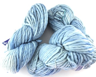 Malabrigo Rasta in color Cosmos, Super Bulky Merino Wool Knitting Yarn, soft baby blue, #706