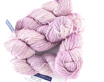 Malabrigo Rios in color Valentina, Merino Wool Worsted Weight Superwash Knitting Yarn, light pink, #689