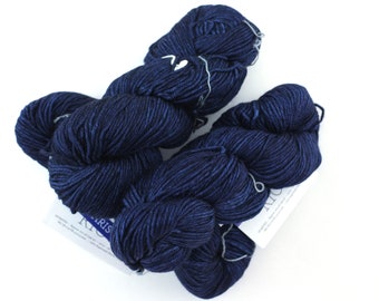 Malabrigo Rios in color Paris Night, Merino Wool Worsted Weight Superwash Knitting Yarn, deep navy, #052