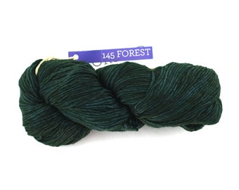 Malabrigo Worsted in color Forest, #145, Merino Wool Aran Weight Knitting Yarn, deep forest green