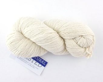 Malabrigo Worsted in color Natural, #063, Merino Wool Aran Weight Knitting Yarn, off white