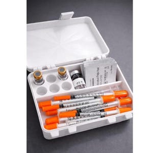 Aufbewahrungskoffer für 3ml Fläschchen, Spritzen Organizer Box, tragbarer Reisezubehör Koffer, Snap Lock Organizer, 4 oder 6 Fläschchen Halter
