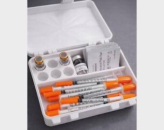 3mlシリンジ＆バイアルオーガナイザー/収納ケース – 携帯用医療収納ボックス – 注射器と医療用品用トラベルケース