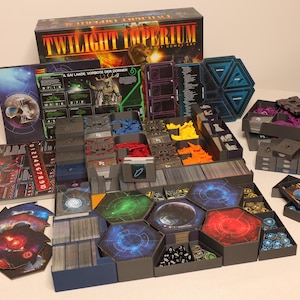 Twilight Imperium 4 One-Box Insert - NO Lid Lift, Fits ALL Expansions | Elegant & Sturdy