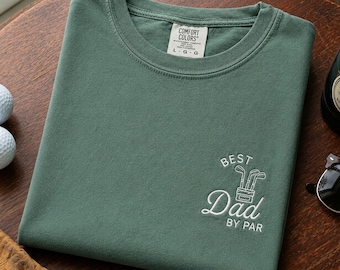 Chemise brodée couleurs confort Best Dad by Par, cadeau de golf personnalisé pour papa, t-shirt de golf personnalisé fête des pères pour papa
