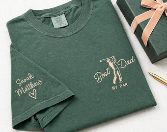 Broderie Chemise meilleur papa par pair, Chemise de golf papa, Couleur confort, Cadeau fête des pères, Broderie T-shirt de golf, Cadeau d'anniversaire de papa, T-shirt de joueur de golf