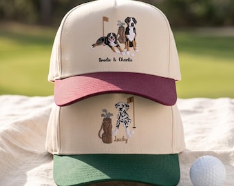 Gorra de golf con retrato de mascota bordado a medida, gorra de camionero personalizada a partir de una foto, regalo para amantes del golf, gorra para papás de perros