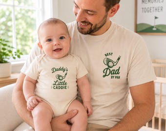 Meilleur papa brodé par chemise, barboteuse Little Caddy de papa, chemise assortie papa fils, chemise amateur de golf, cadeau fête des pères, cadeau pour papa