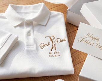 Poloshirt vader golf, borduursel beste vader poloshirt, golfshirt vader cadeau voor vaderdag, verjaardagscadeau papa, T-shirt golfspeler