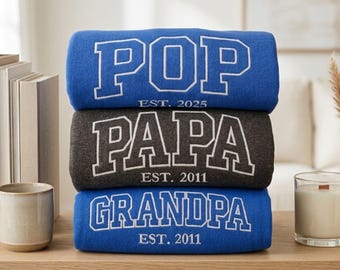 Sudadera bordada para papá, sudadera para abuelo, regalo del Día del Padre para papá o abuelo, suéter personalizado para papá, sudadera con capucha para papá primerizo