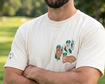 Camiseta Dog Dad Golf Comfort Colors, Camiseta personalizada bordada para perros, Regalo de cumpleaños para papá, Regalo para papá golfista, Regalo para papá perruno