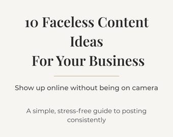 Pdf-gids met anonieme contentideeën • 10 no-face posts op sociale media • Contentsysteem voor coaches en makers