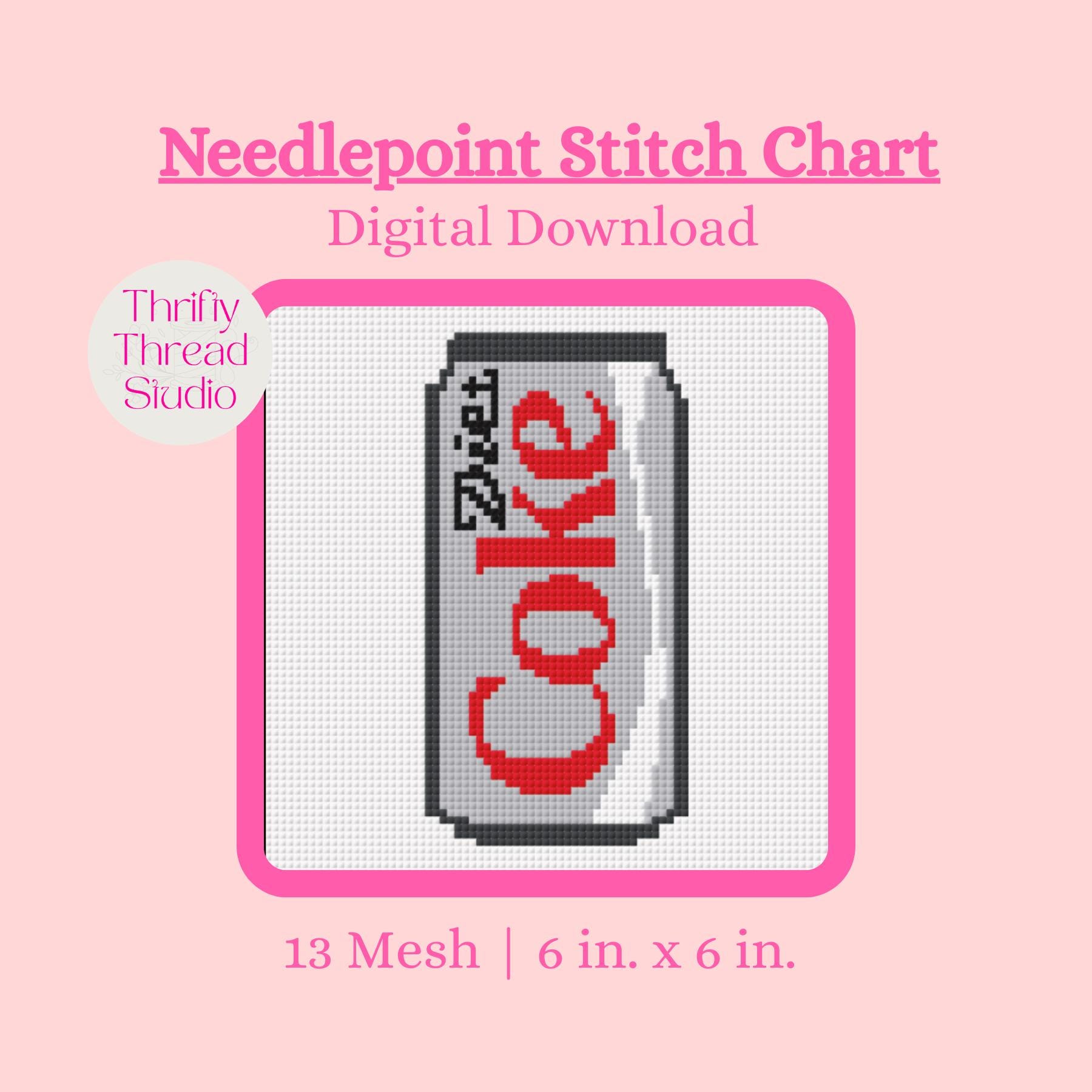 Needlepoint Diet Coke Pattern - Digital Download PDF - Etsy