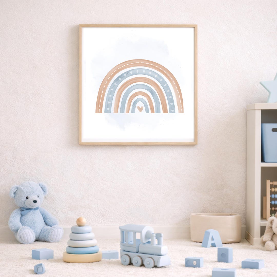 Neutral Rainbow Nursery Poster, Boho Baby Room Wall Art - Etsy