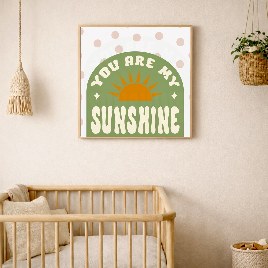 You Are My Sunshine Poster | Boho Nursery Poster | Square Kids Room