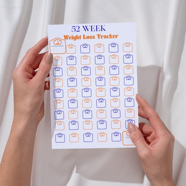 52- Week Weight Loss Tracker Printable | Digital Download | Weekly ...