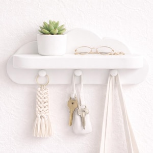 Cloud Key Shelf – Functional Minimalism Wall Hook Shelf | HNDNZ Studio