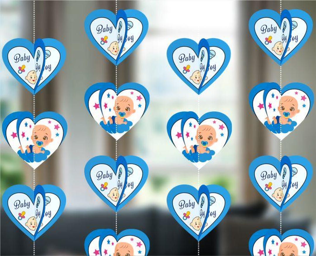 Mini Baby & Unicorn Frill Garland | Baby Shower Hanging Decor | Boy ...