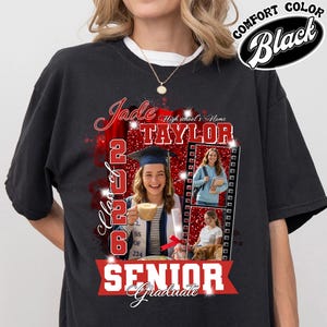 Red Senior 2026 PNG, Custom Senior Night Png, Cheerleader GraduationmHigh School Senior, Personalized Senior 2026 PNG