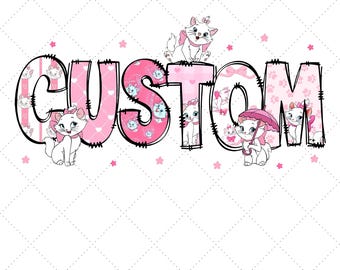 Custom Name Disney Marie Cat I'm A Lady Png, The Aristocats Png, Disneyland Girls Trip, Magic Kingdom Cat Lover, Disneyland Vacation Png