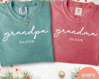 Benutzerdefinierte Oma Opa Est 2026 Png, befördert zu Png, Muttertagsgeschenk für Oma, neue Nana-Ankündigung, Oma Gigi Nonny Grammy Png