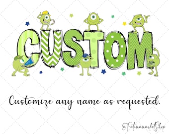 Custom Name Disney Monsters University Png, Disneyland Family Trip Png, Monster Kids Png, Disney Pixar Movie Png, Disney Best Friends Png