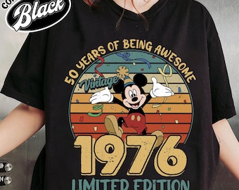Vintage 1976 Limited Edition Mickey Png, 50th Birthday Png, Disneyland 50th Birthday Anniversary 2026 Png, Mickey Bday Png, Magic Kingdom