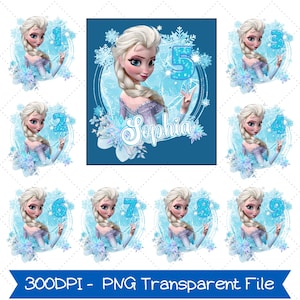 Princess Anna & Elsa Birthday Png, Custom Frozen Birthday Girl Png, Disney Family Matching Birthday, Disneyland Birthday Party Magic Kingdom