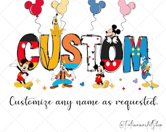 Micky und Freunde passende Familie Png, personalisierte Disney Micky Maus Png, Disney Familienreise Png, Mickey Goofy Donald Pluto Magic Kingdom