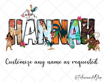 Personalized Name Moana Png, Custom Moana Png,Disney Family Trip Png, Disneyland Princess Birthday Trip, Disney Family Mom Dad Birthday Girl