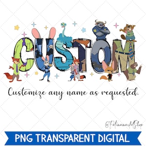 Custom Disney Zootopia Characters Png, Judy Hopps Nick Wilde Gary De Snake Png, Zootropolis,Disneyland Family Trip,Zootopia 2 Birthday Png