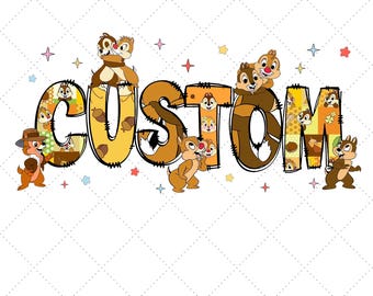 Custom Chip and Dale Png, Retro Disney Trip Png, Checkered Chip and Dale Png, Disney Family Vacation 2026, Disney Magic Kingdom Birthday